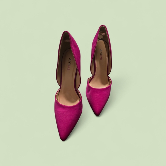 JustFab Women's Fuchsia Pointed Toe Heels - Picture 3 of 3